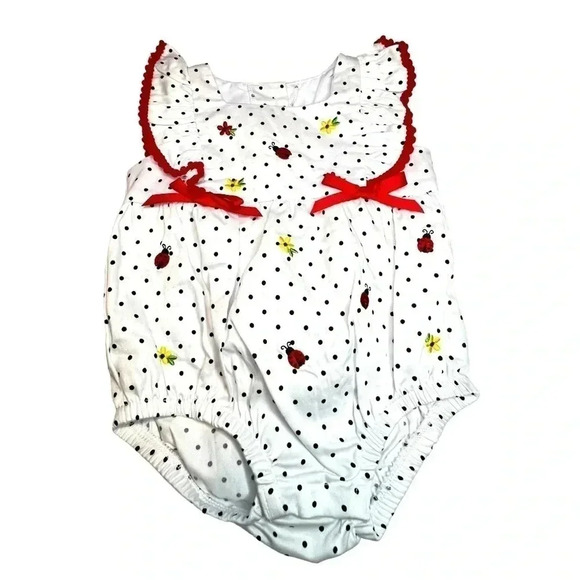GOOD LAD BABY GIRL ROMPERS•SIZE6-9 MONTHS•SUMMER STRIPED ROMPER•POLKA DO… - Picture 4 of 10